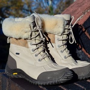 UGG Adirondack II Shearling-lined Waterproof Winter Boots Size 9 in Sand